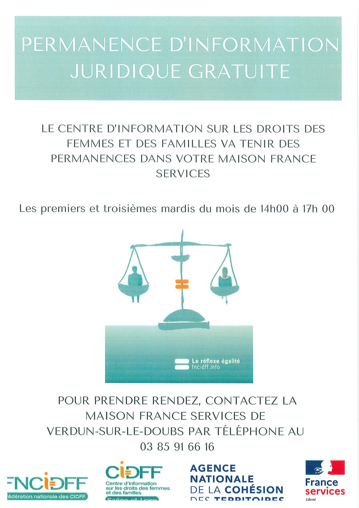 Verdun/Doubs - Permanence d'information juridique gratuite