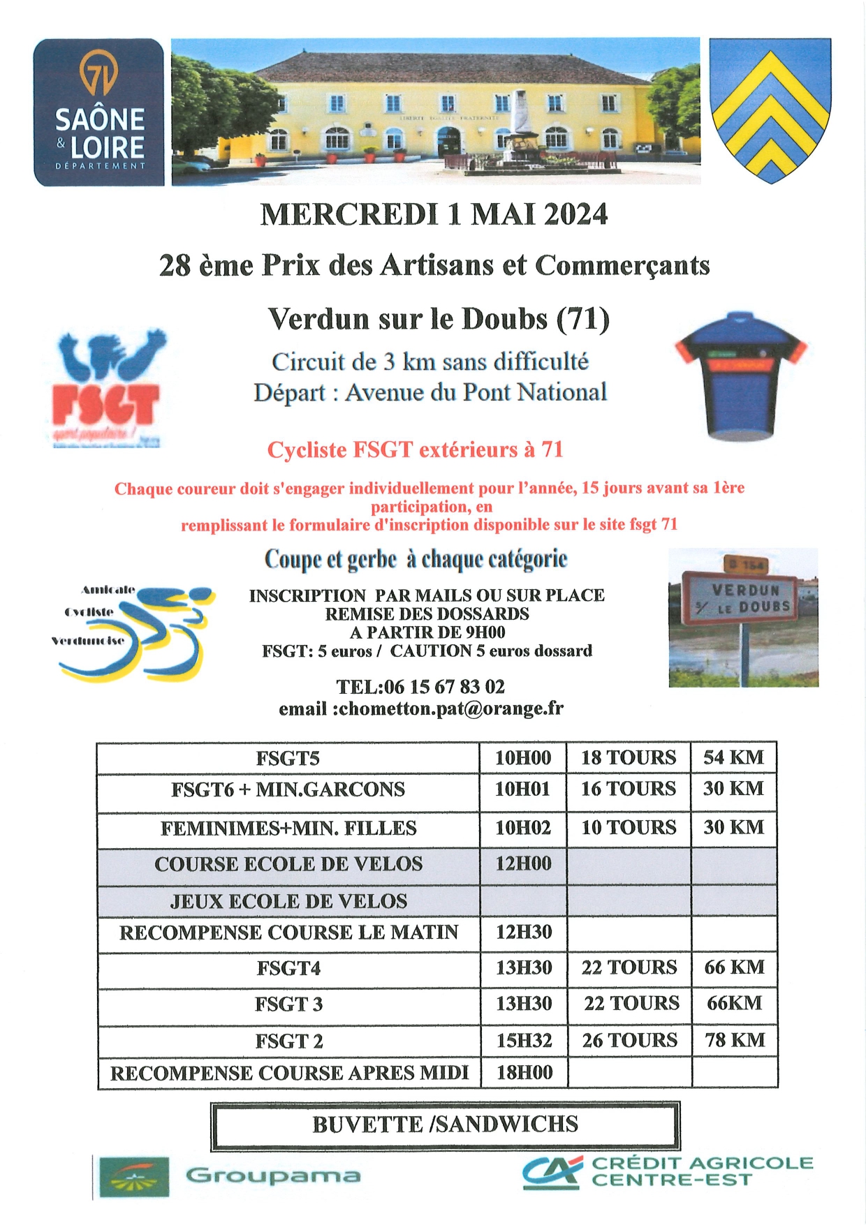 Verdun/Doubs - 1er mai 2024 - Course cycliste