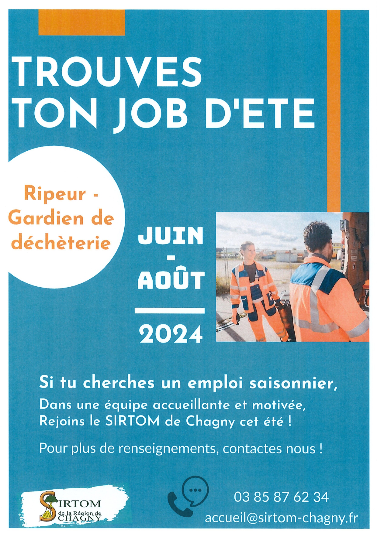 JOB D'ÉTÉ - SIRTOM CHAGNY - JUIN - AOUT 2024